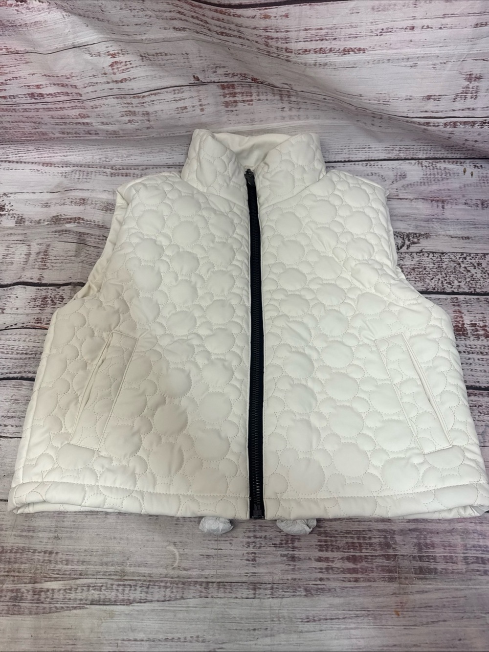 Disney forever 21 Mickey Quilted Puffer Vest with Black Zipper